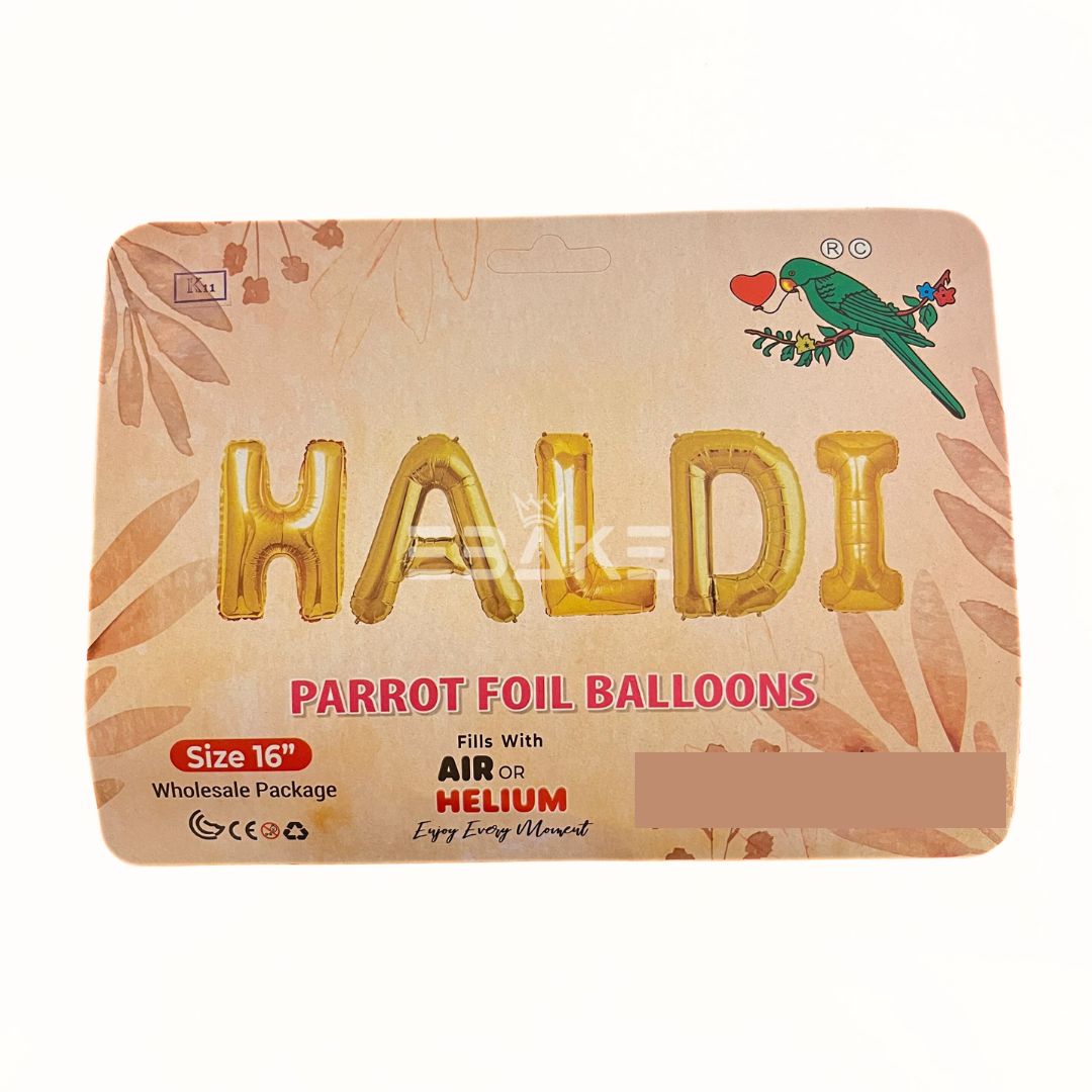 Haldi Foil Balloon Gold 16 Inch