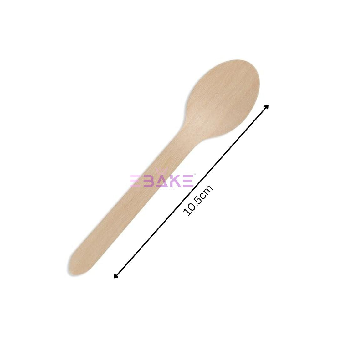 Small Disposable Wooden Spoon Biodegradable (Pack of 100 ) - 10.6cm