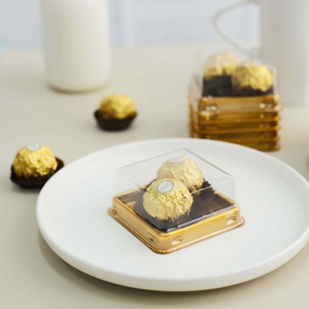 Mini Cake Box/Pastry Box With Transparent Lid (Set of 5) 3*3 Inches Medium