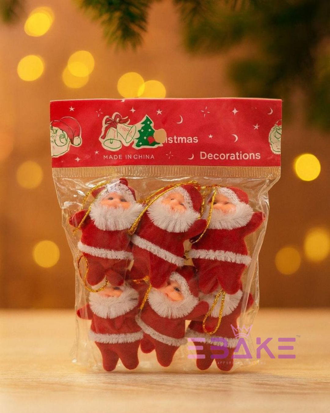 Santa Claus Decoration/Christmas Tree Ornament 7638 (Set of 6 Pieces) Mini Santa Hanging