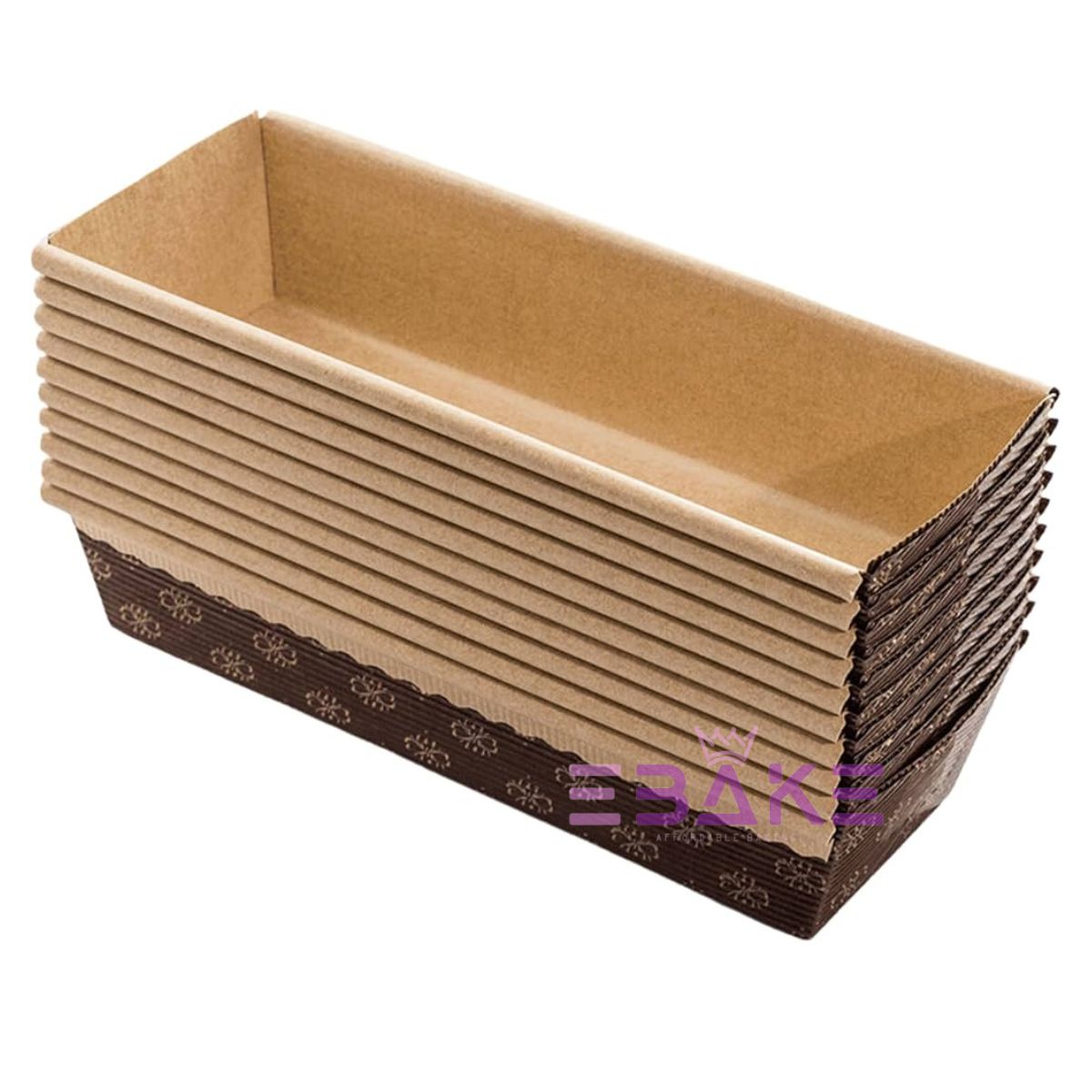 Loaf Cake Mould, Plum Cake Mould Bake And Serve Brown Kraft Large (Set of 5 Pieces)