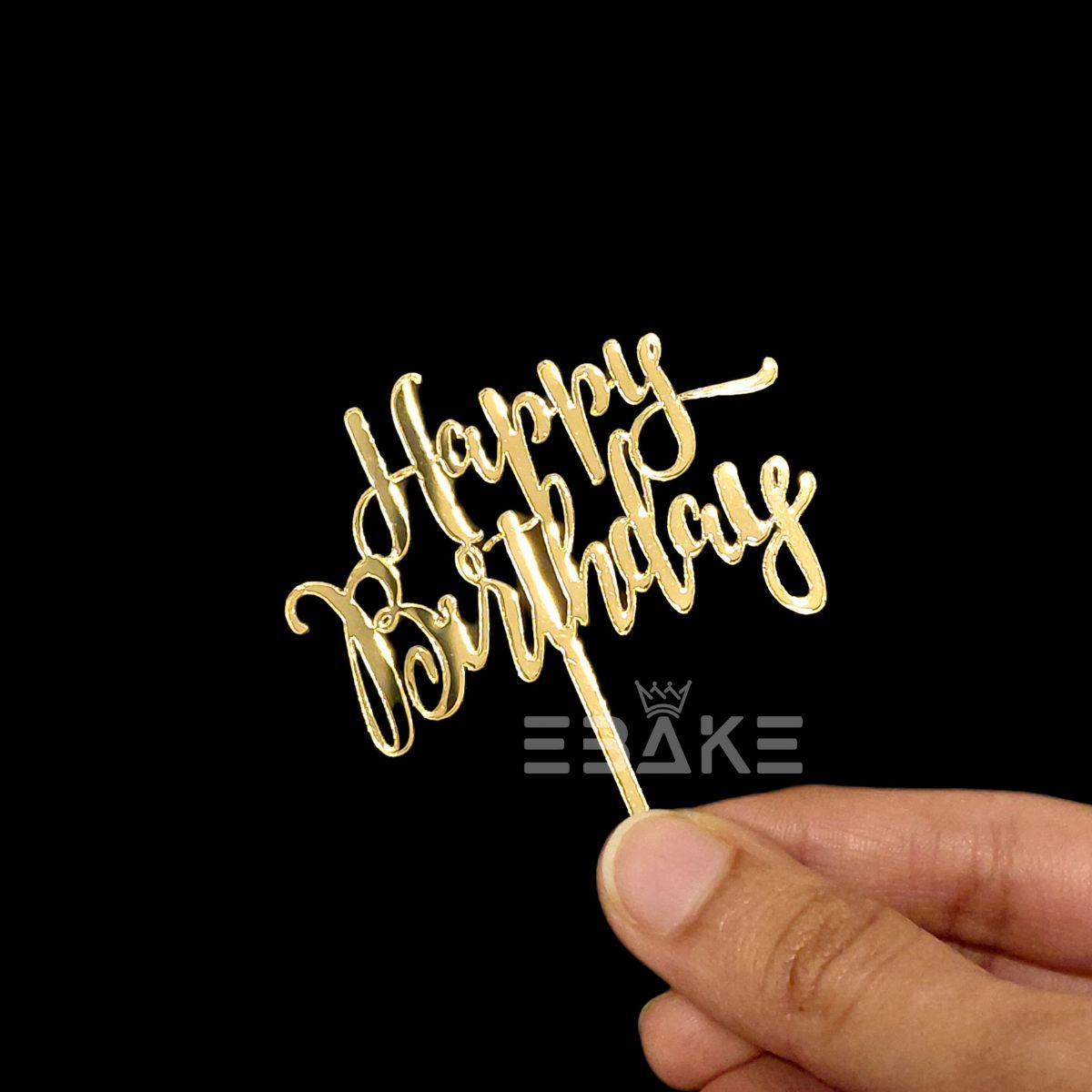 Happy Birthday Mini Topper Golden