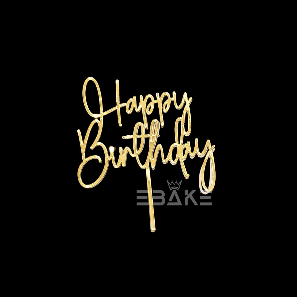 Happy Birthday Mini Topper Golden