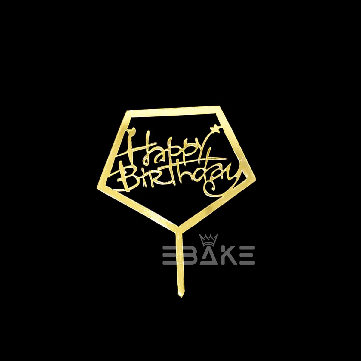 Happy Birthday Mini Topper Golden