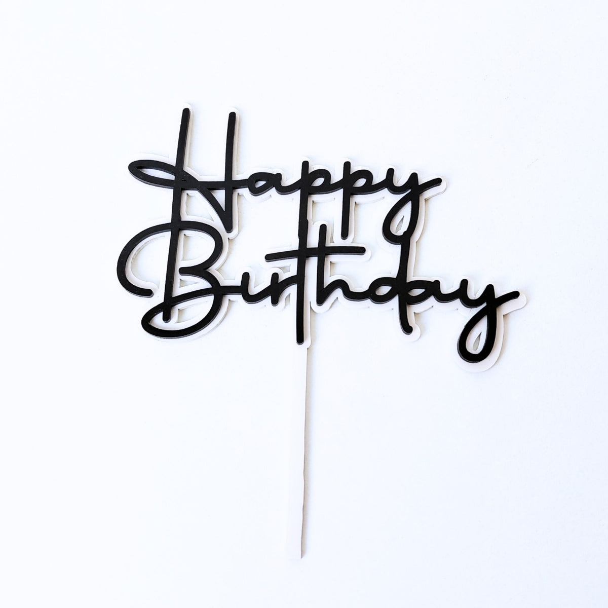 Happy Birthday Double Color Cake Topper