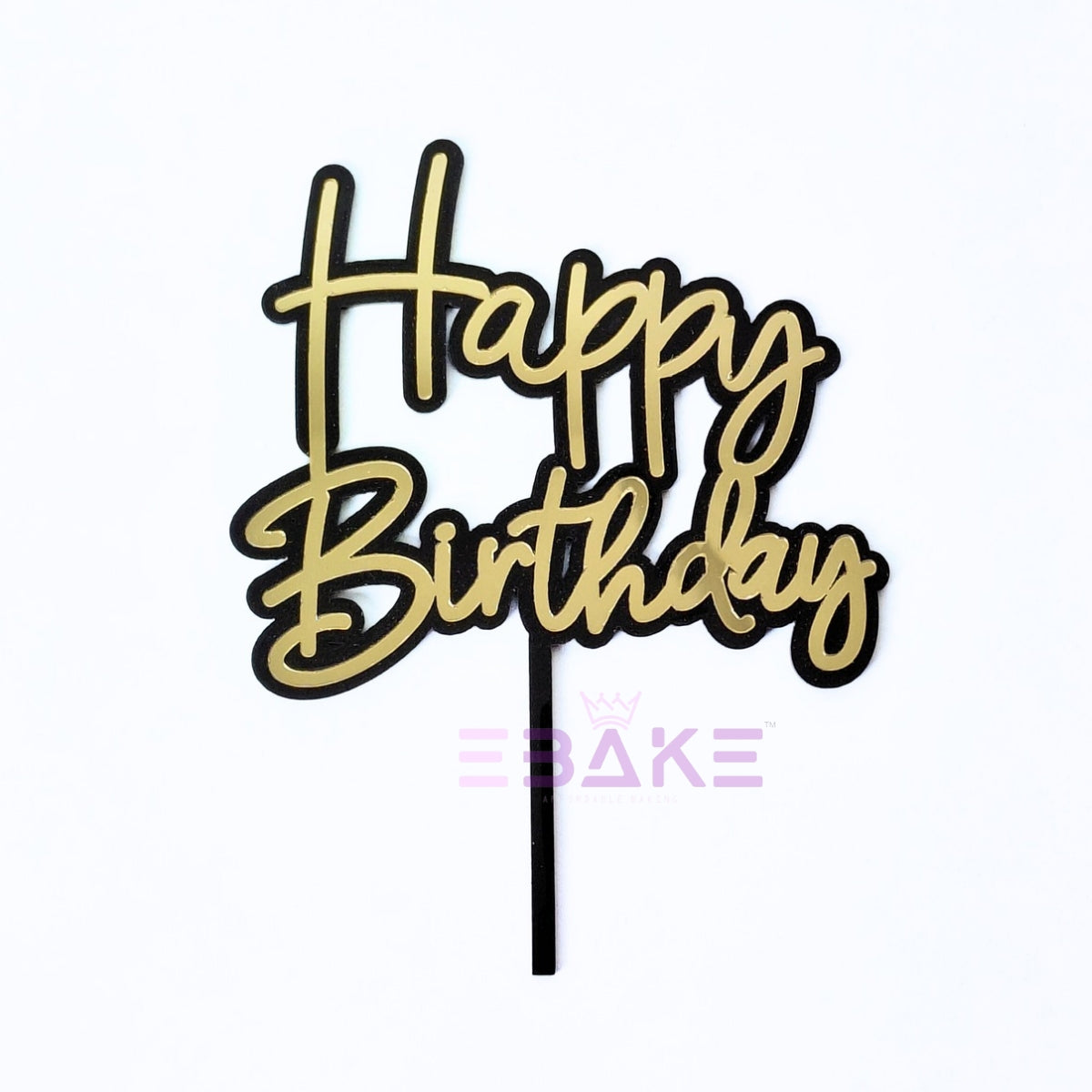 Happy Birthday Double Color Cake Topper