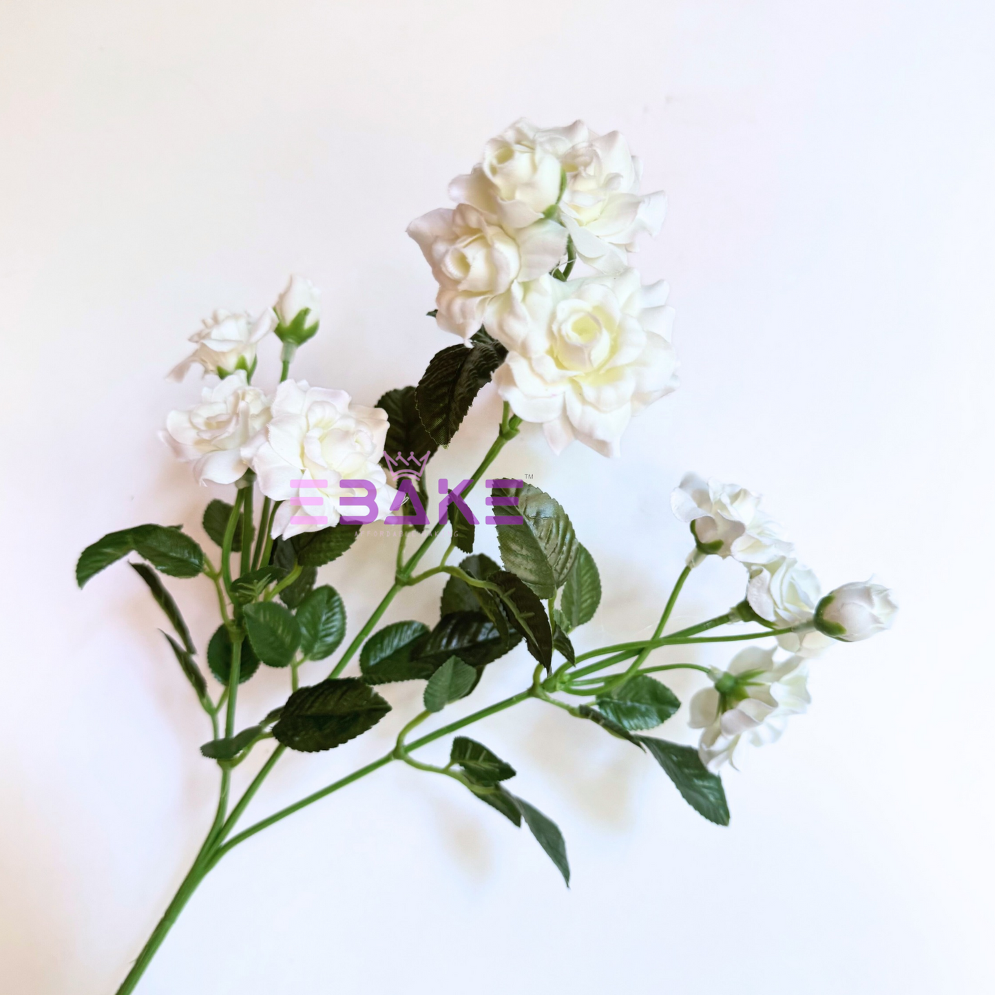 A1510 Realistic Rose Bunch (6 Roses With Fillers) White