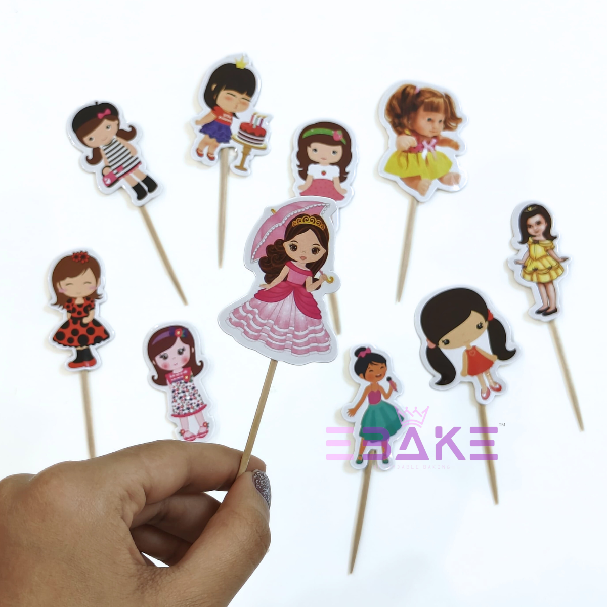 Cute Little Girls Cake Topper (Set Of 10 Pieces)