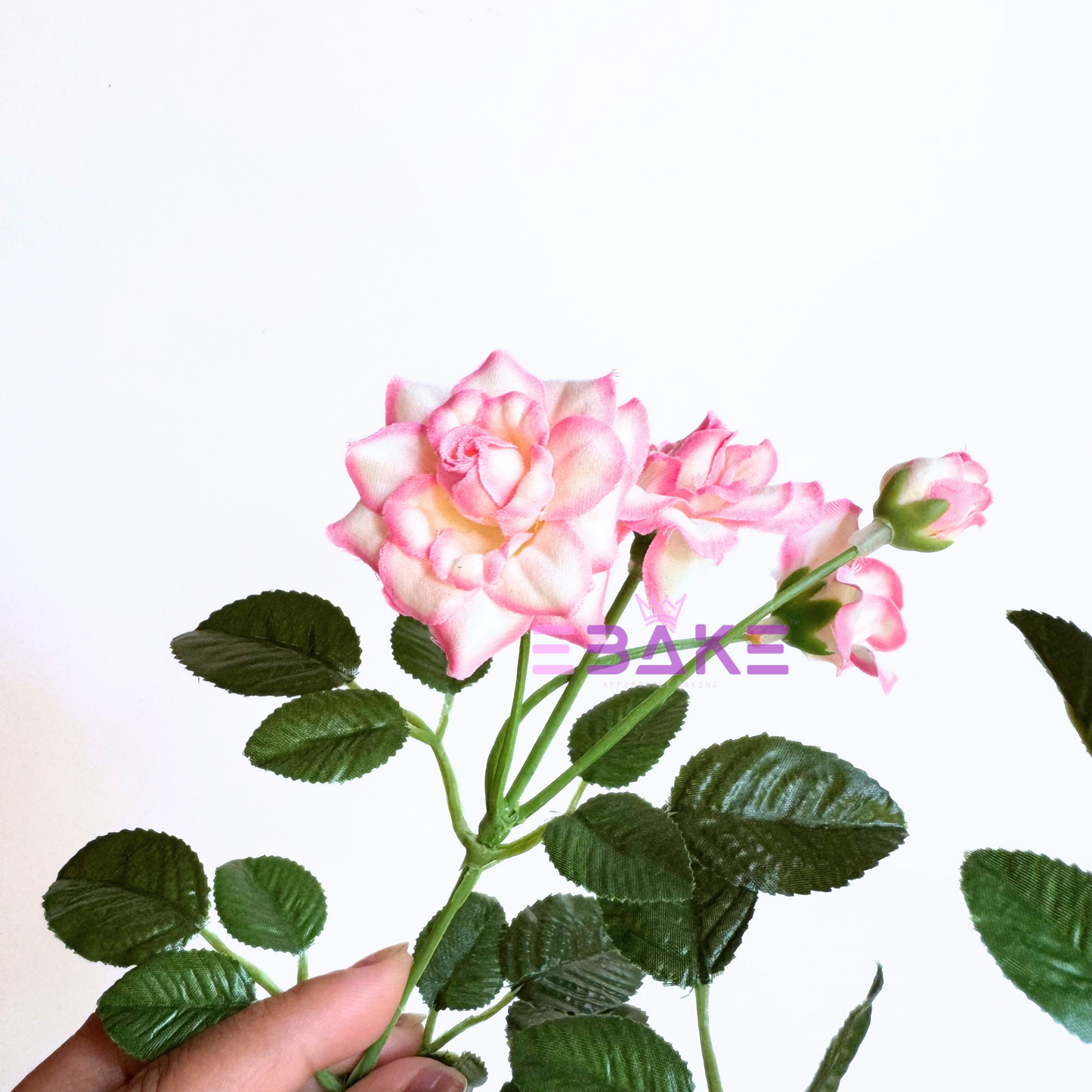 A1511 Realistic Rose Bunch (6 Roses With Fillers) Shaded Pink