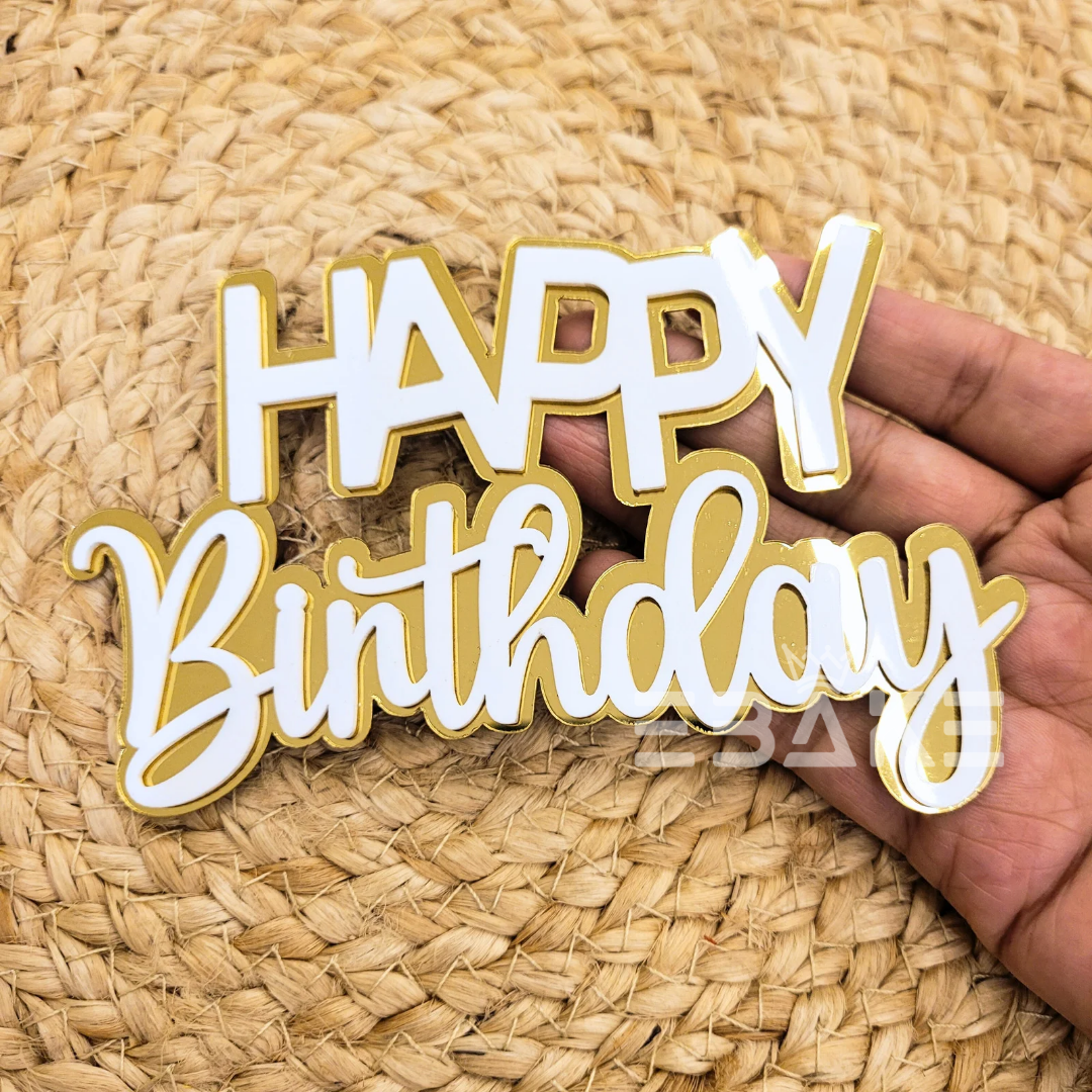 Double Colour Happy Birthday Cutout/Charm