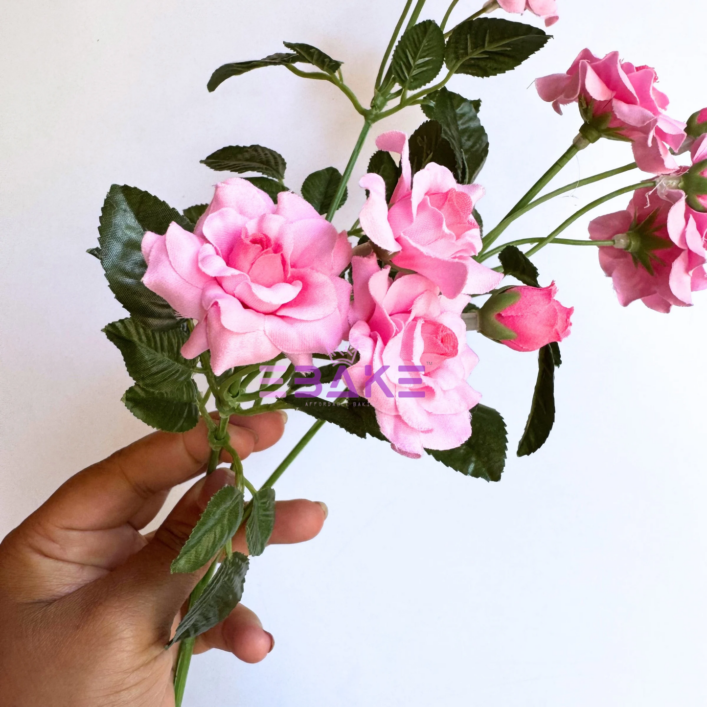 A1512 Realistic Rose Bunch (6 Roses With Fillers) Pink