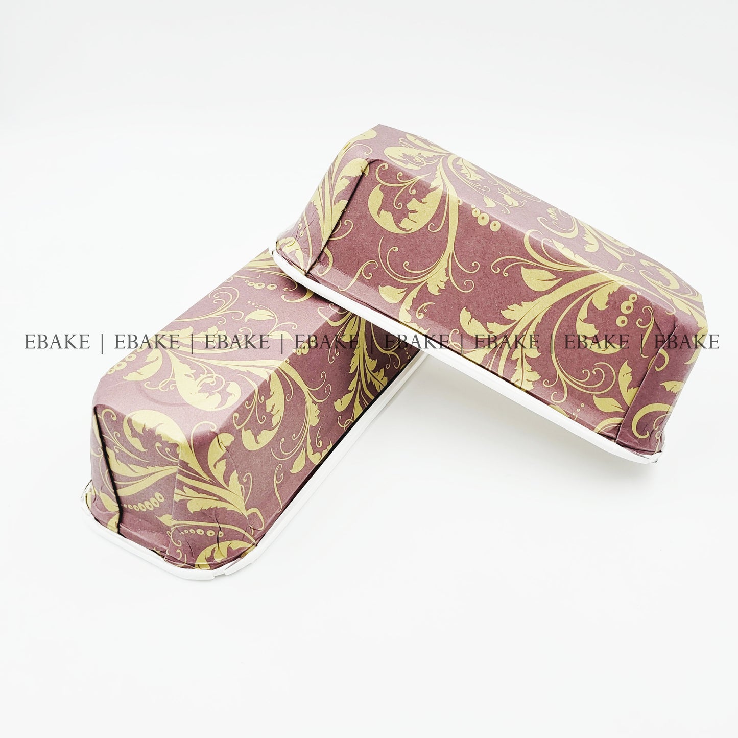 Bake n Serve Brown & Golden Printed Plum Cake, Loaf Cake Mould (Set of 5 Pieces)