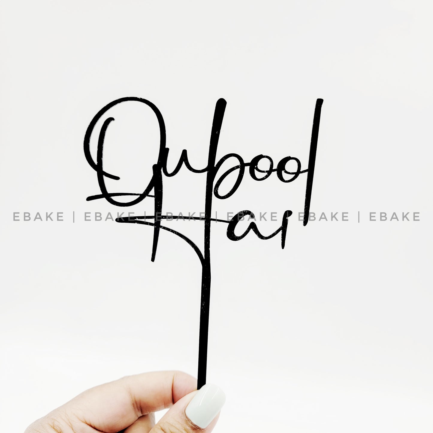 Qubool Hai Cake Topper Black