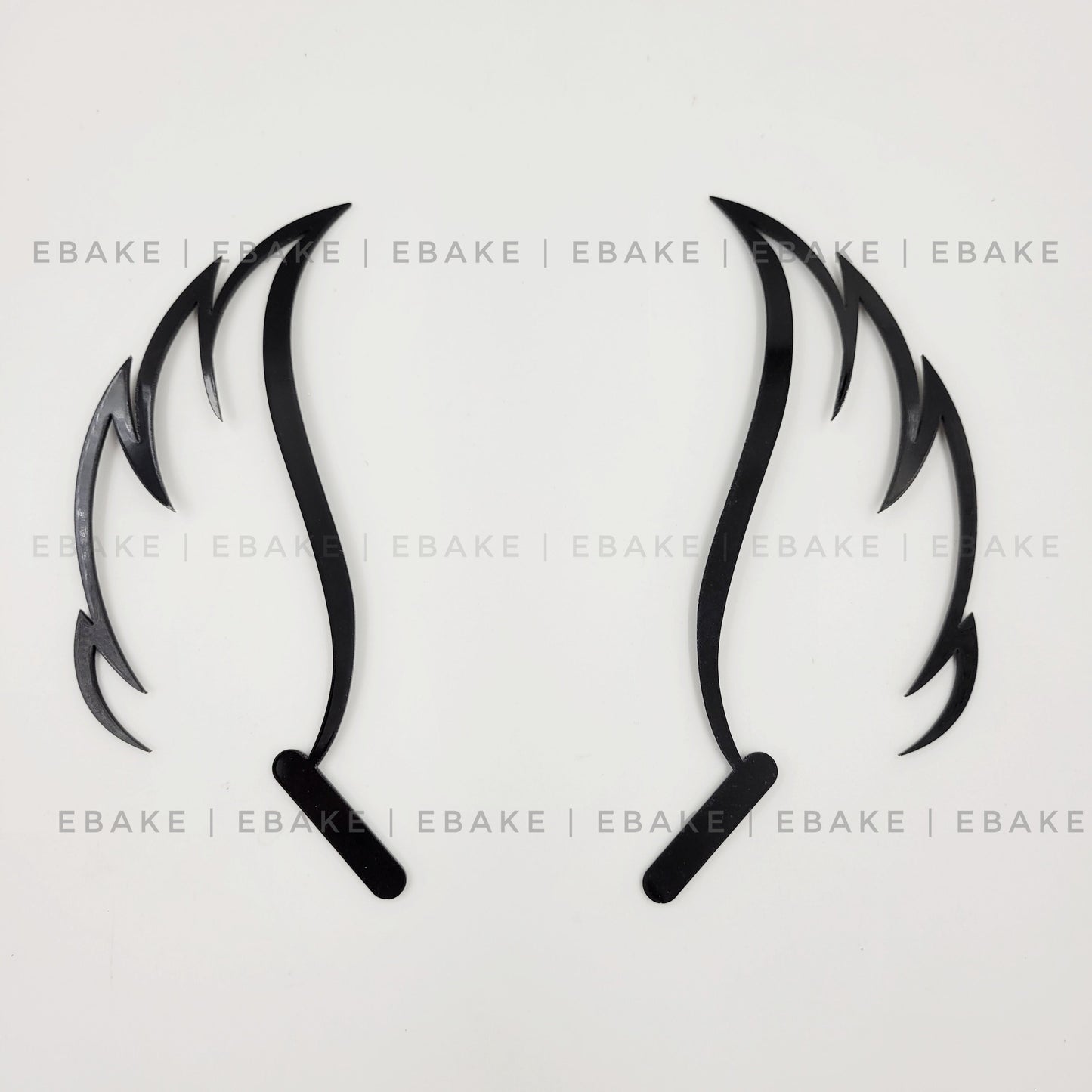 Angel Wings Cake Topper 5 Inch Black - 1 Pair