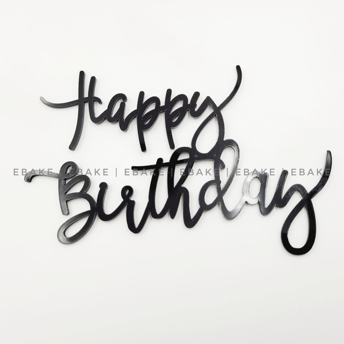 Happy Birthday Cutout (Cake Charm) - Black
