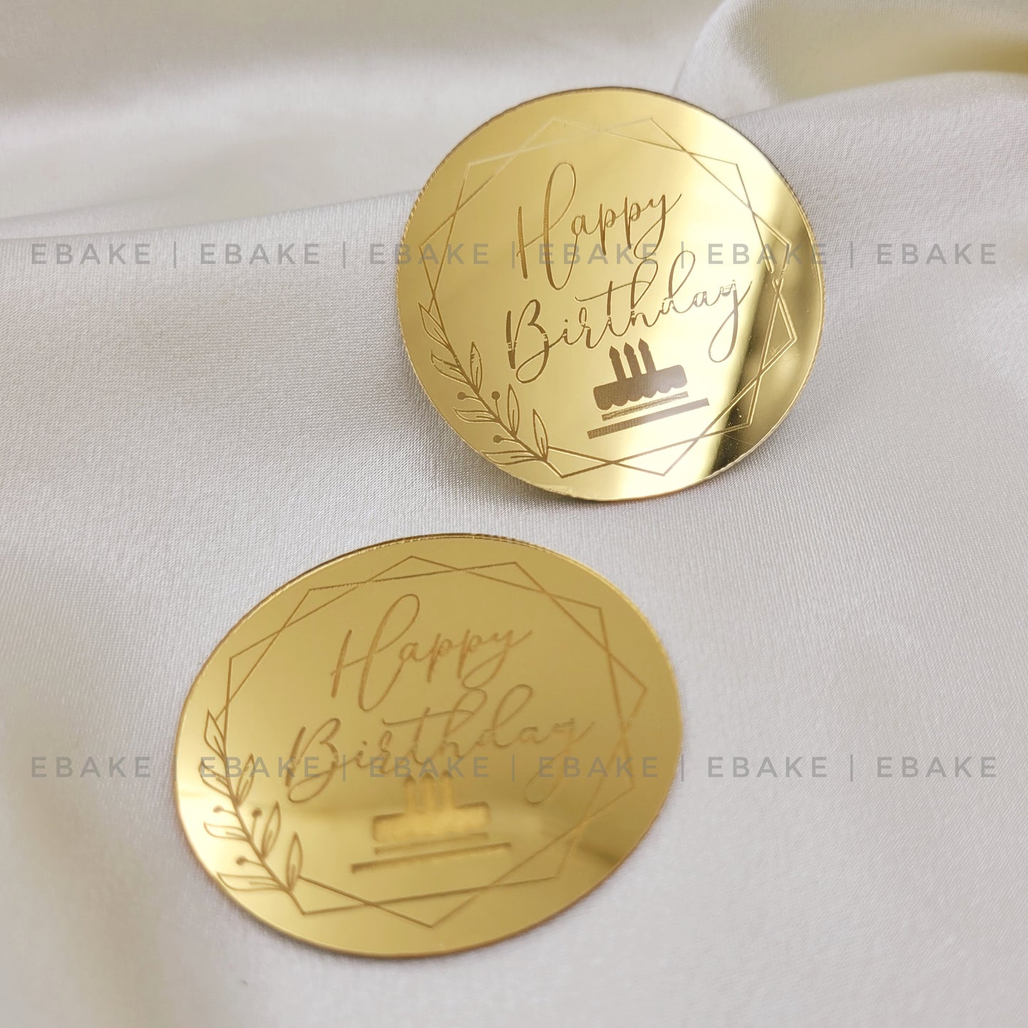 Happy Birthday Coin Topper (Cake Disc) - Set of 10