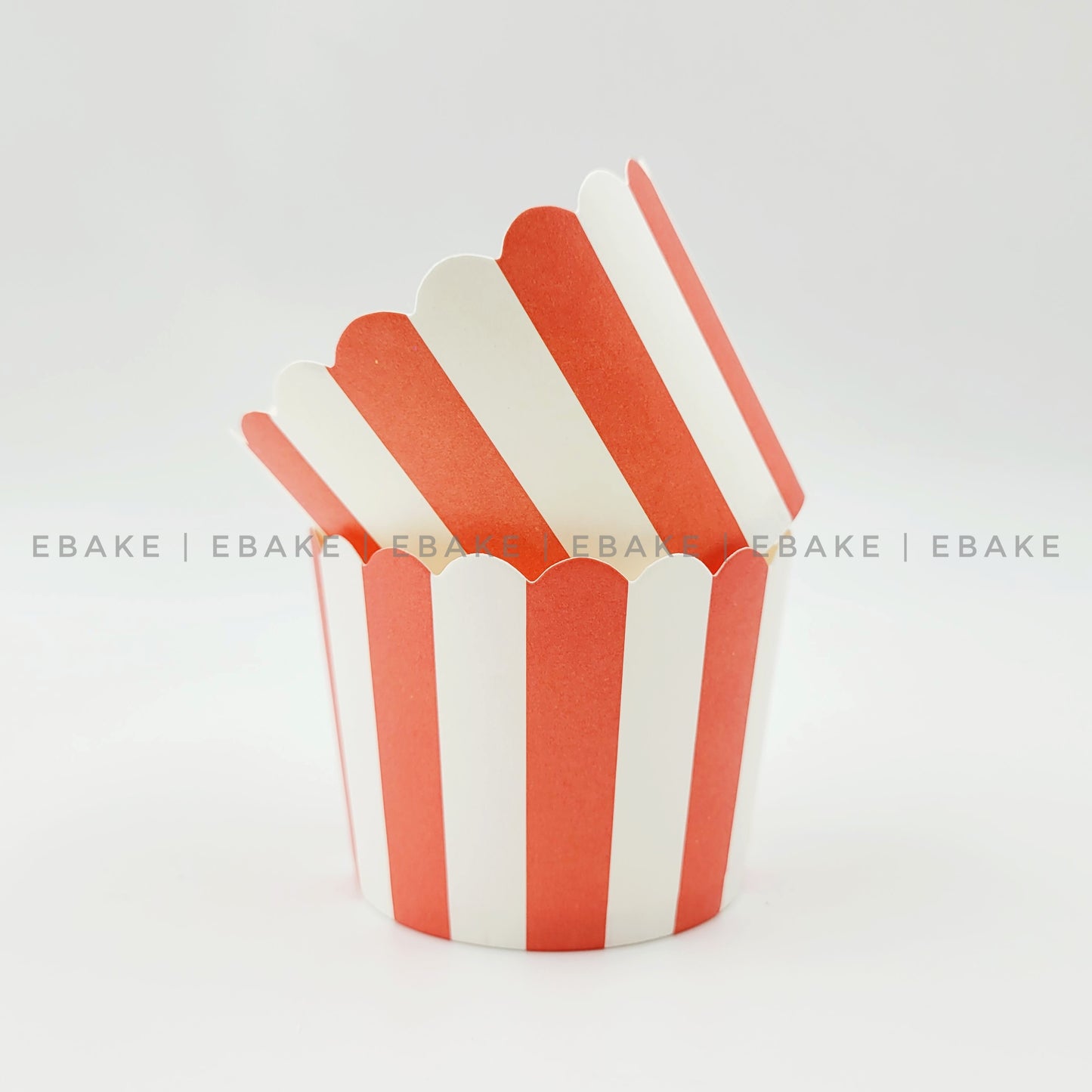 Paper Muffin Cup (Red Stripes) - Set Of 50 Pieces