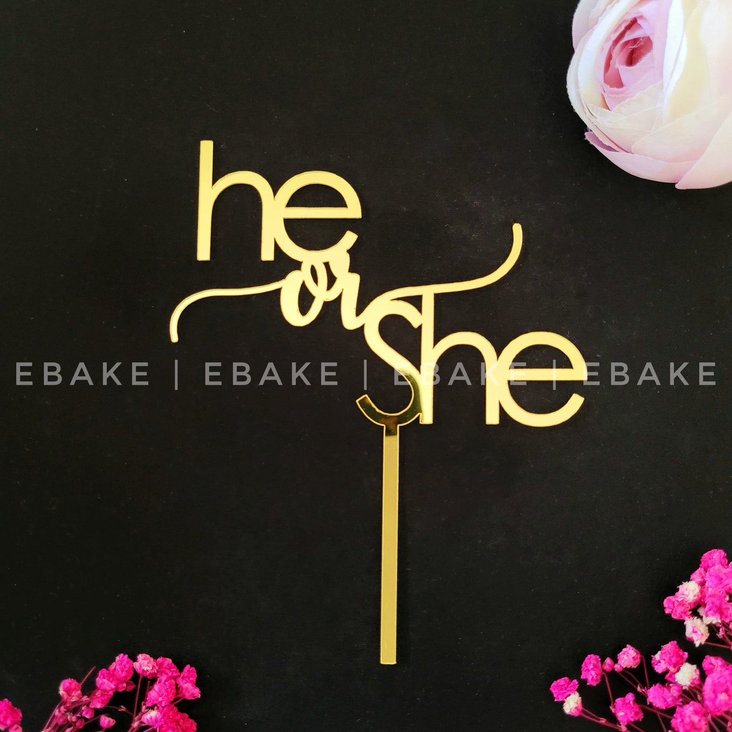 He or She Baby Shower Cake Topper
