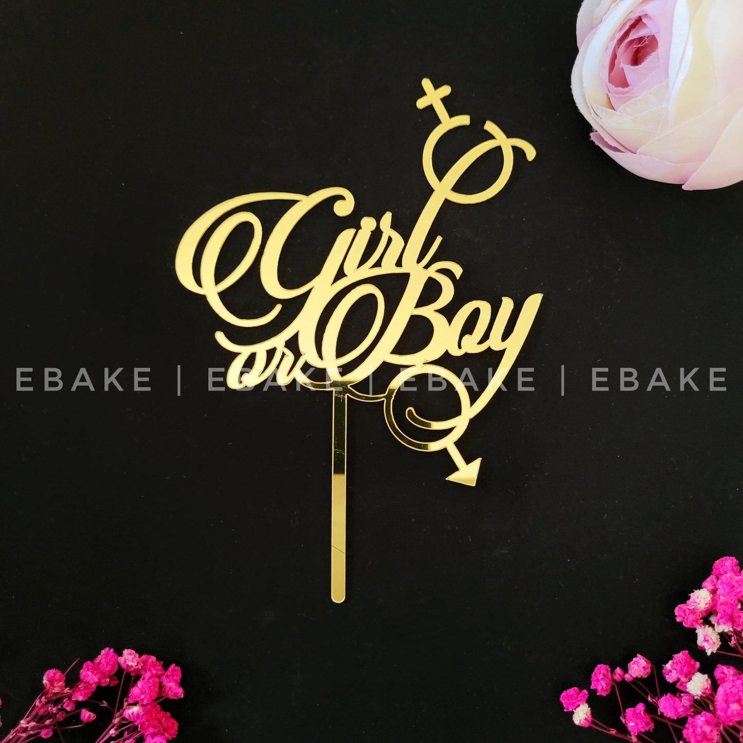 Girl or Boy Baby Shower Cake Topper