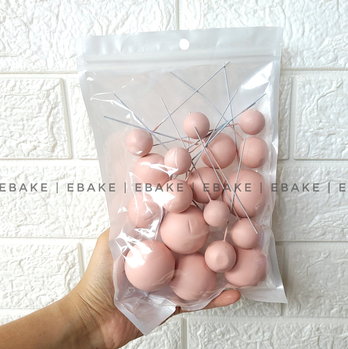 Matte Blush Pink Faux Balls - Set Of 20 Pieces