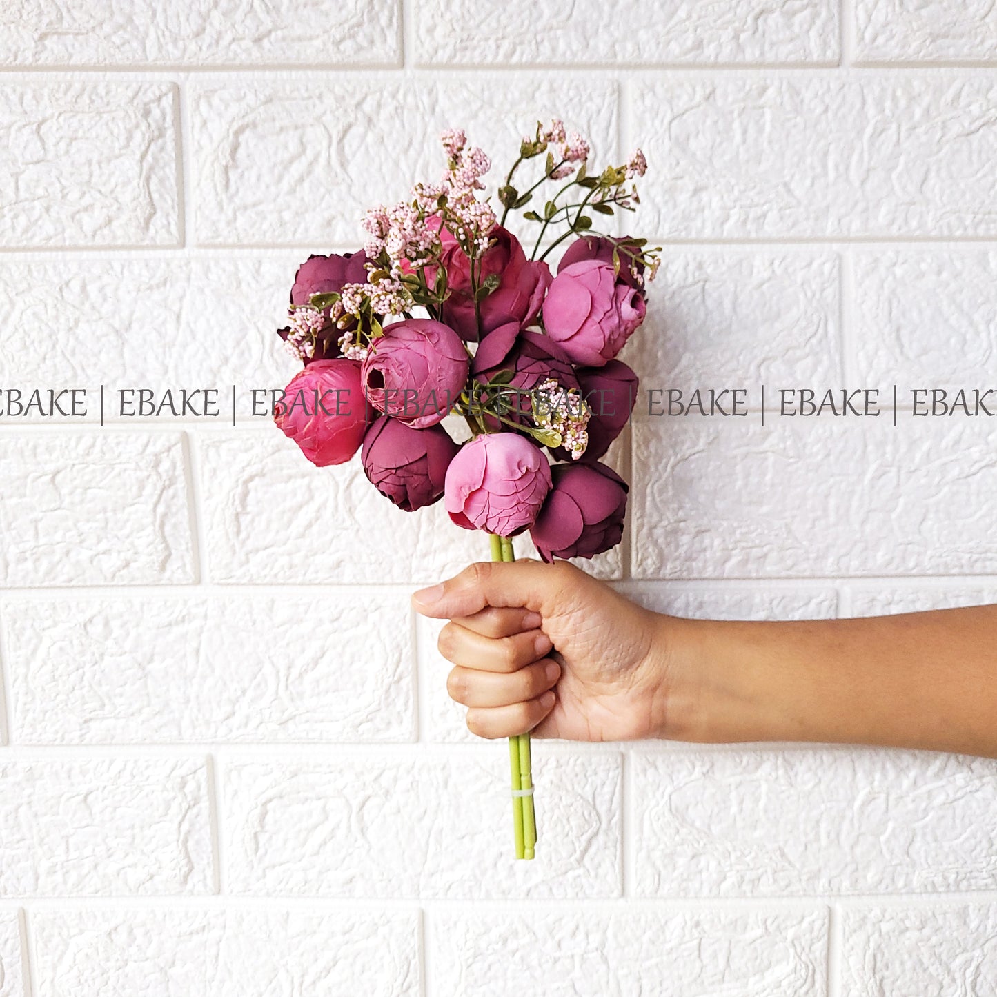 Closed Peony Bunch - Plum & Magenta (12 peonies & 4 fillers)