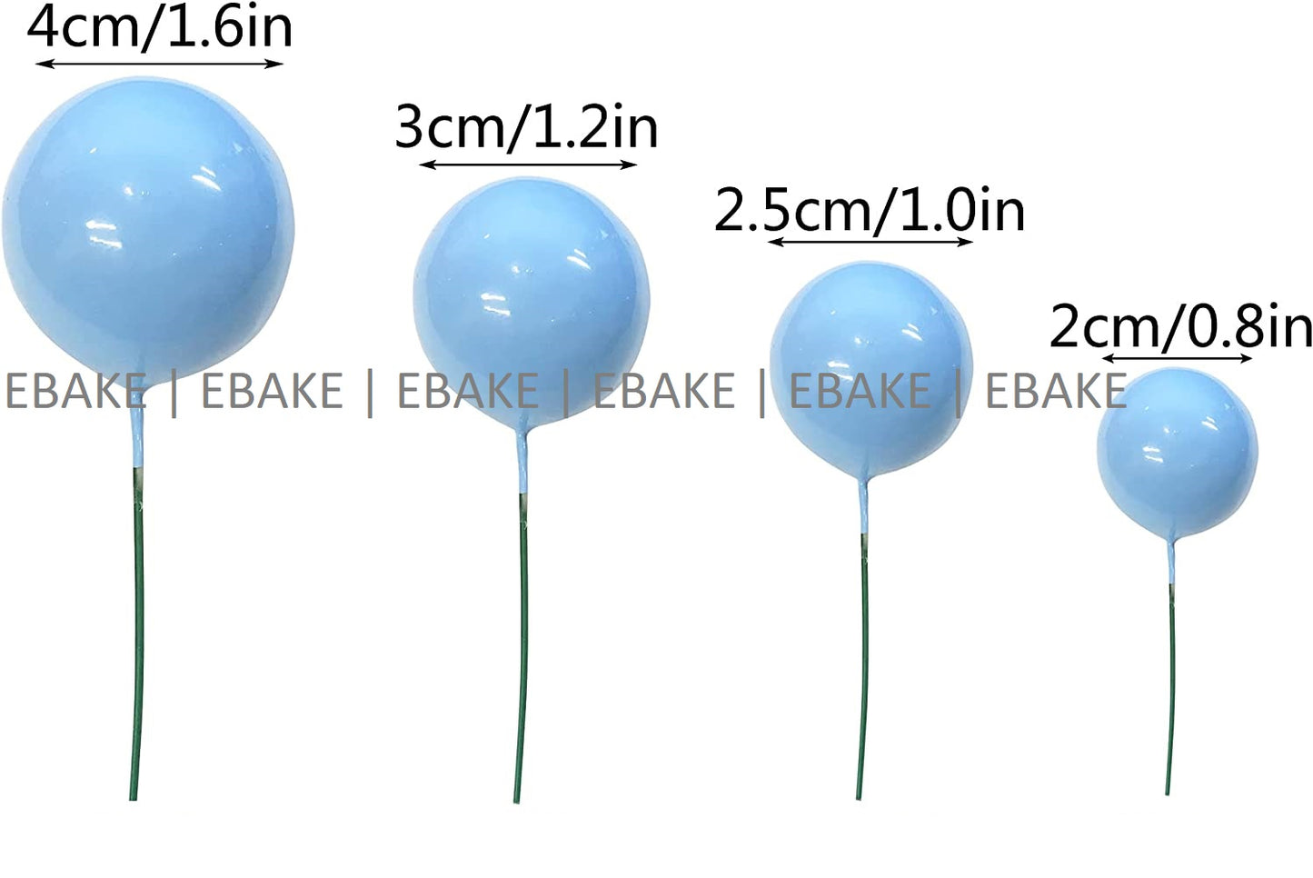 Pastel Blue Faux Balls - Set Of 20 Pieces