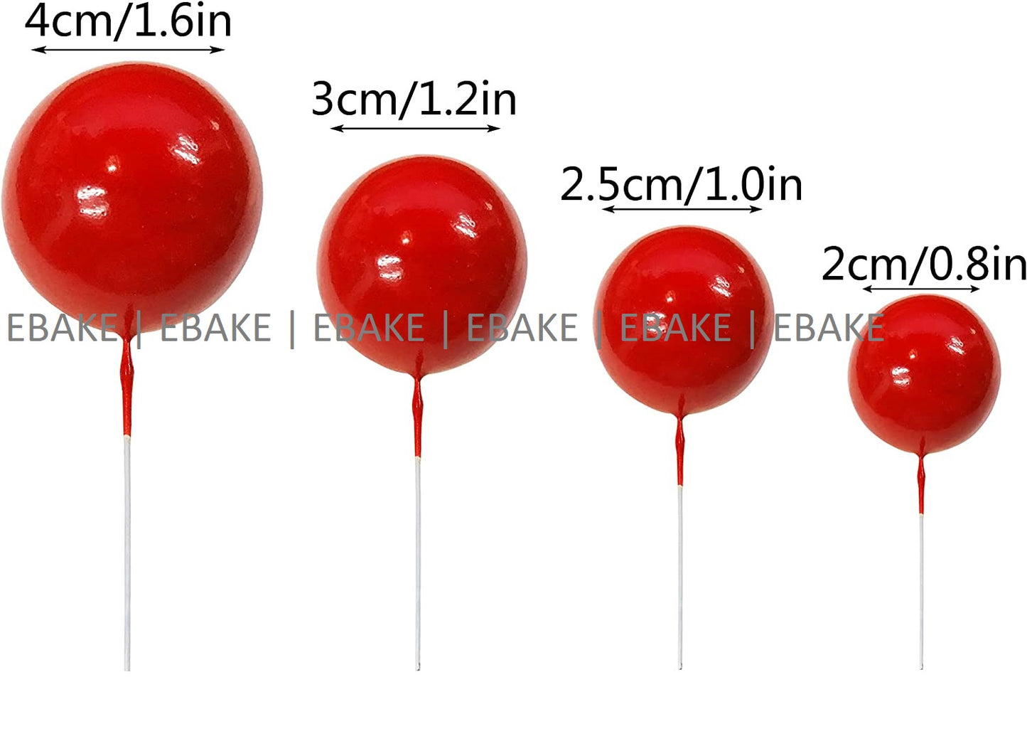 Red Faux Balls - Set Of 20 Pieces