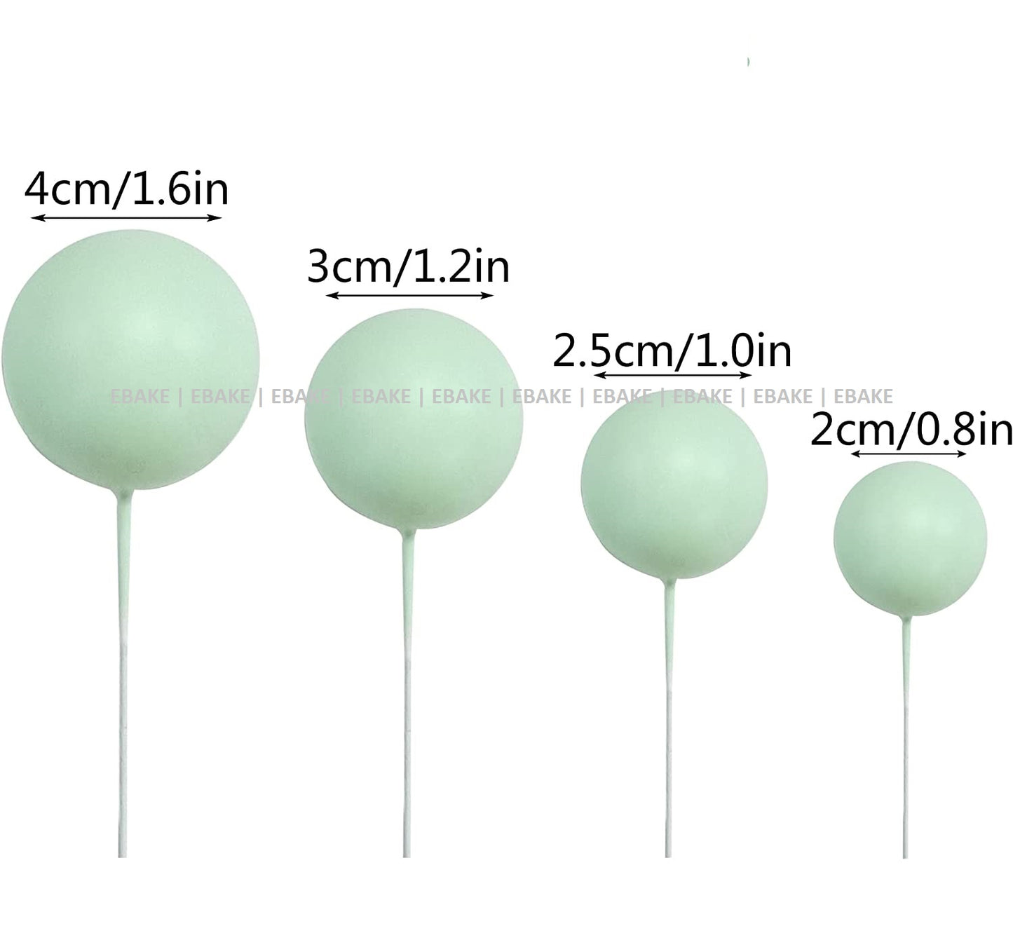 Pastel Green Faux Balls - Set Of 20 Pieces