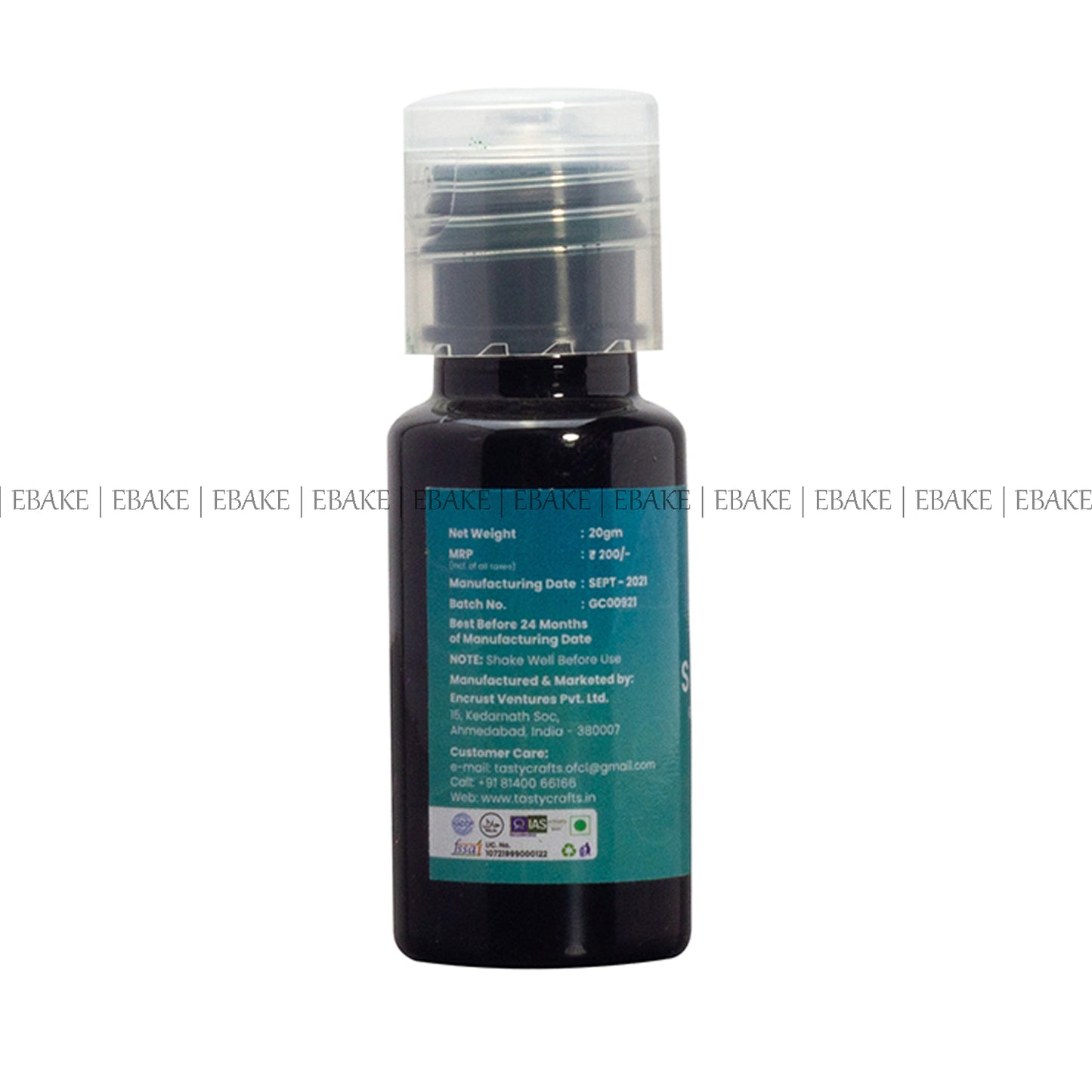 TEAL Edible Concentrated Gel Colour for Cake Decorating - 20g Bottle