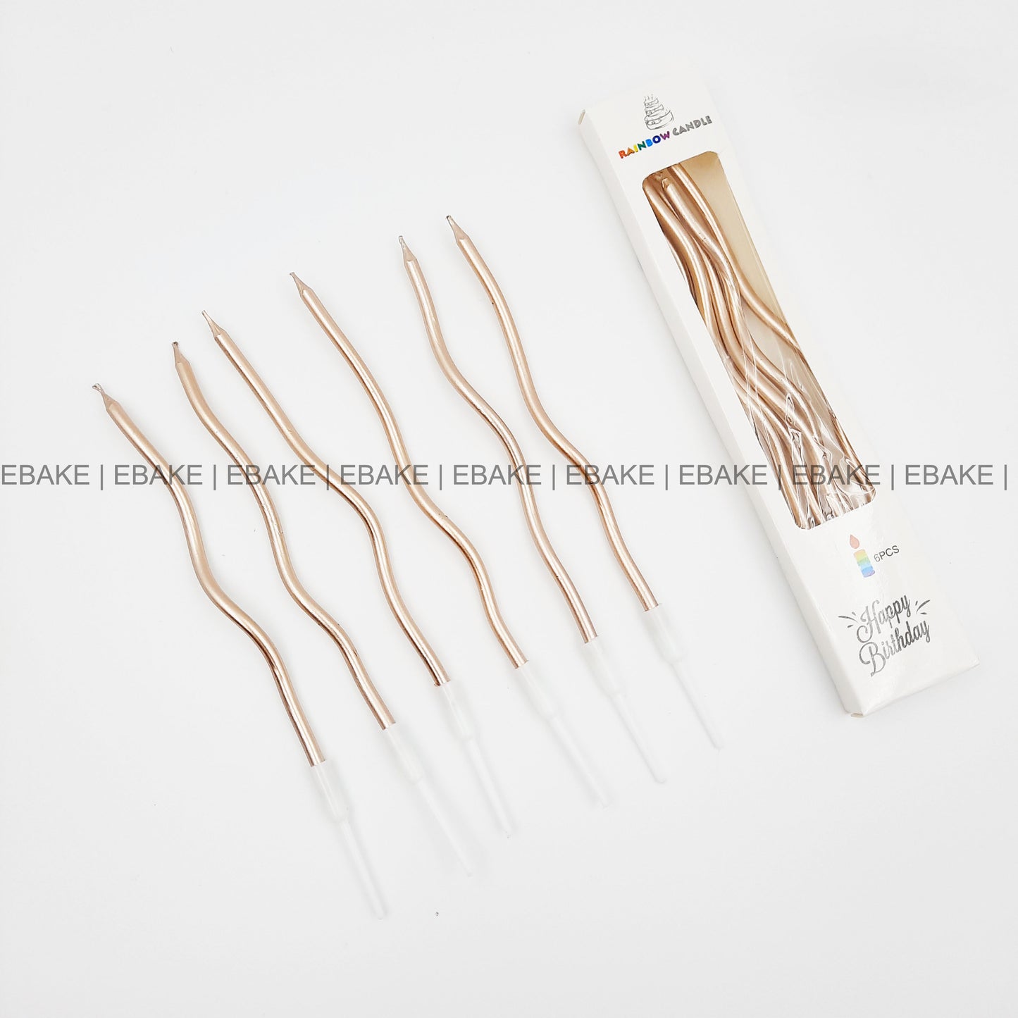 Champagne / Light gold Metallic Swirl Candle