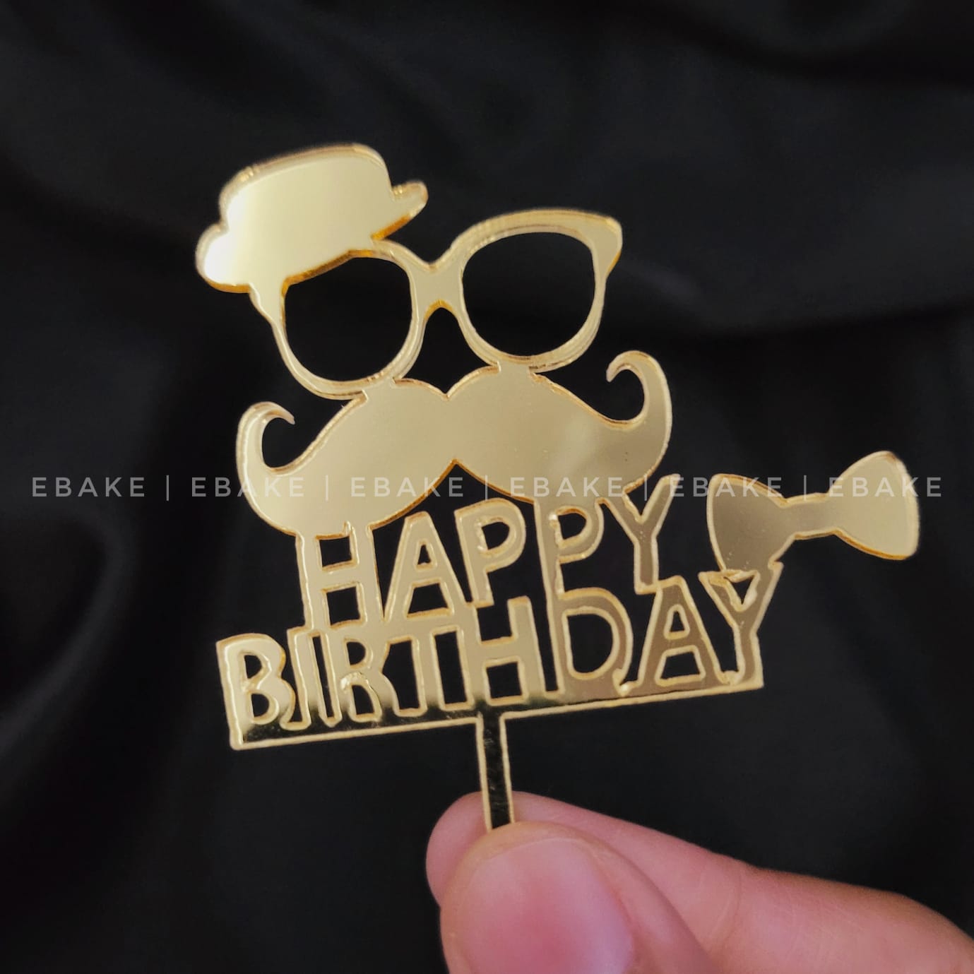 Happy Birthday Mini Topper Golden