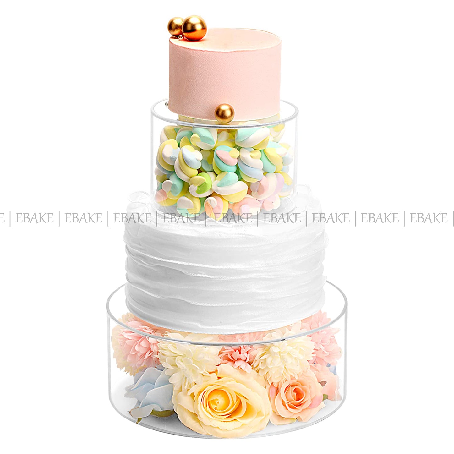 Round Acrylic Cake Spacer - 8 Inch (Transparent Cake Separator)