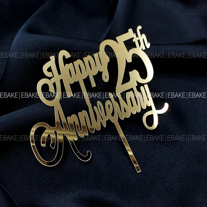Happy 25th Anniversary Cake Topper
