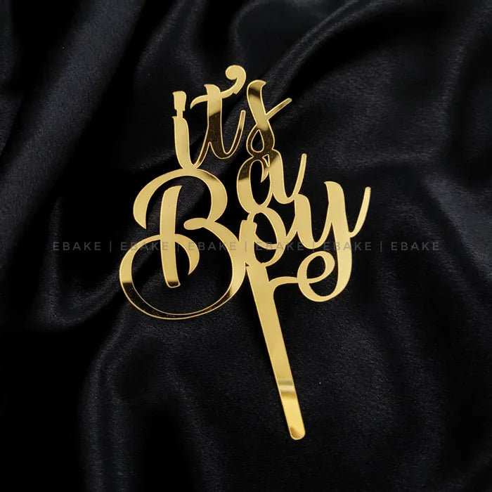Its A Boy Cake Topper (Golden)