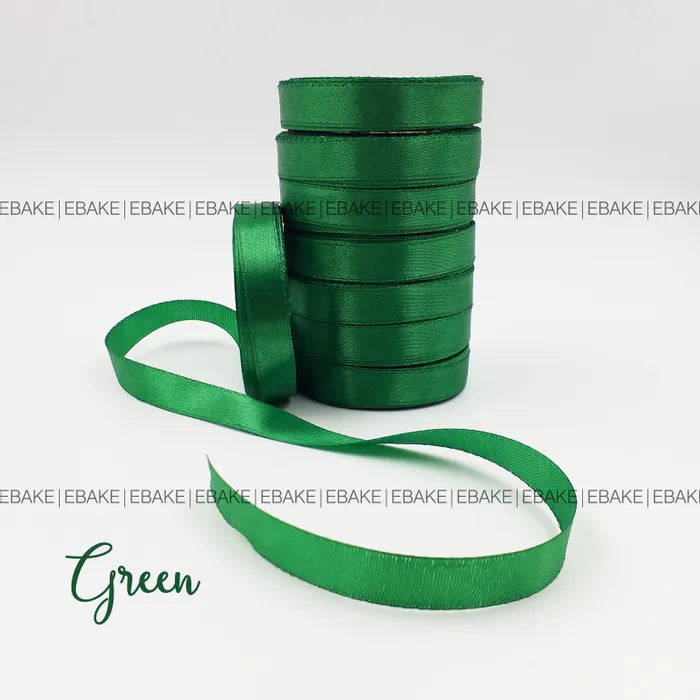 Green Satin Ribbon 0.5 Inch