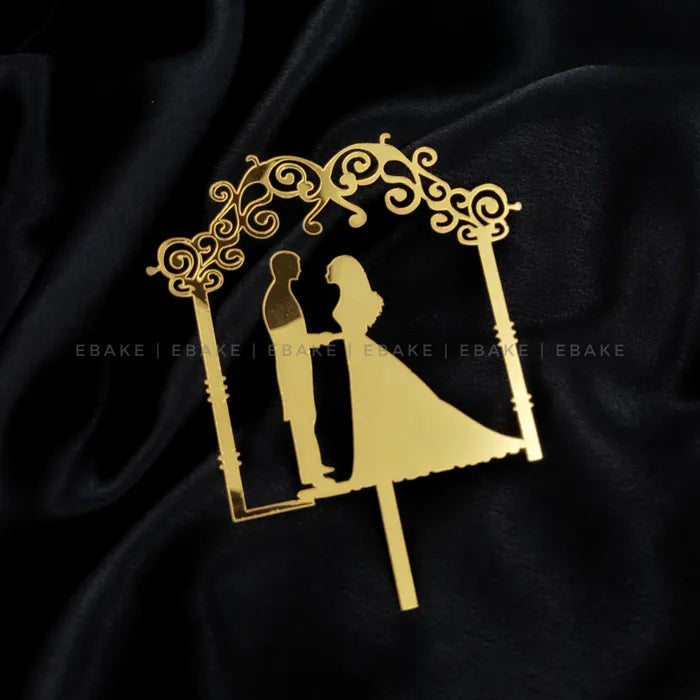 Couple Cake Topper Golden
