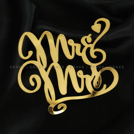 Mr & Mrs Cutout (Cake Charm) - Golden