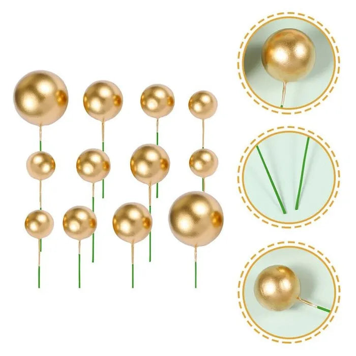 Golden Faux Balls - Set Of 20 Pieces