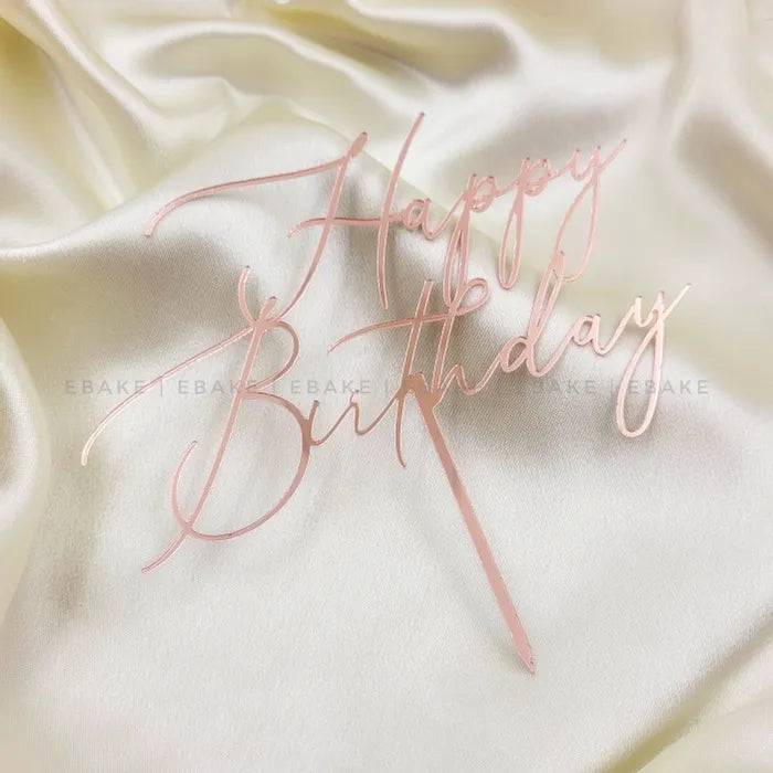 Happy Birthday Cake Topper (Rose Gold)