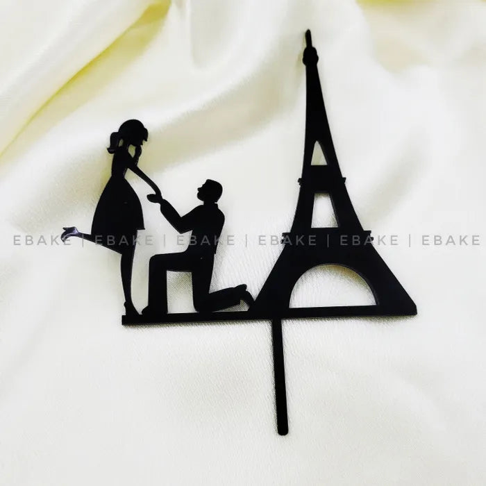 Couple Cake Topper Black