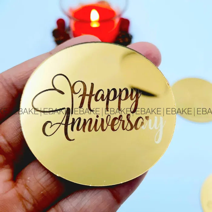 Happy Anniversary Coin Topper 2 Inch (Set Of 12)