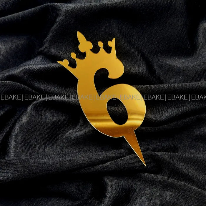 Number 6 Cake Topper 5 Inch