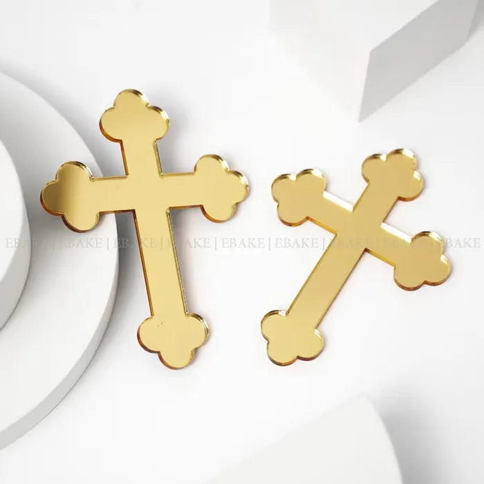 Cross Cake Topper for Baptism, First Holy Communion (Single Piece)
