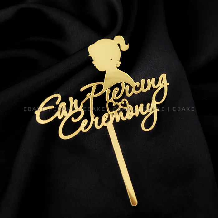 Ear Piercing Ceremony Cake Topper