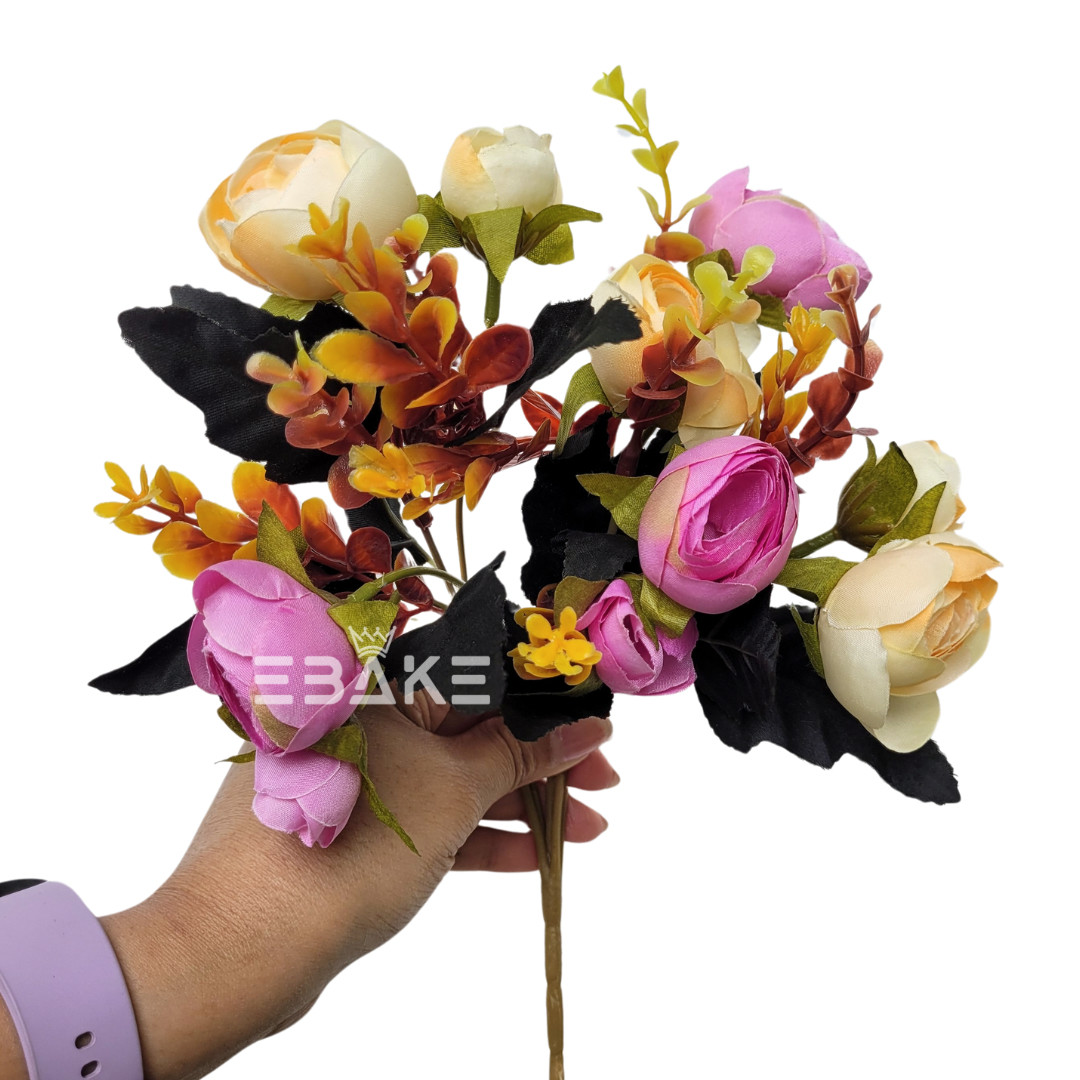 A1307 Small Peony Bunch Lavender & Off-White (10 Peonies With Fillers)