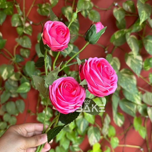 A1629 Premium Lifelike Rose Bunch Medium (Pink)