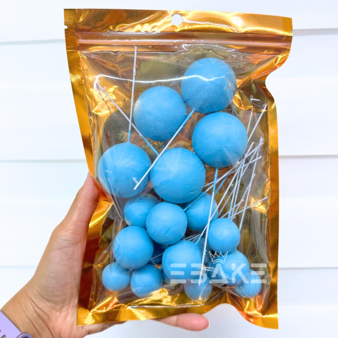 Matte Blue Faux Balls - Set Of 20 Pieces