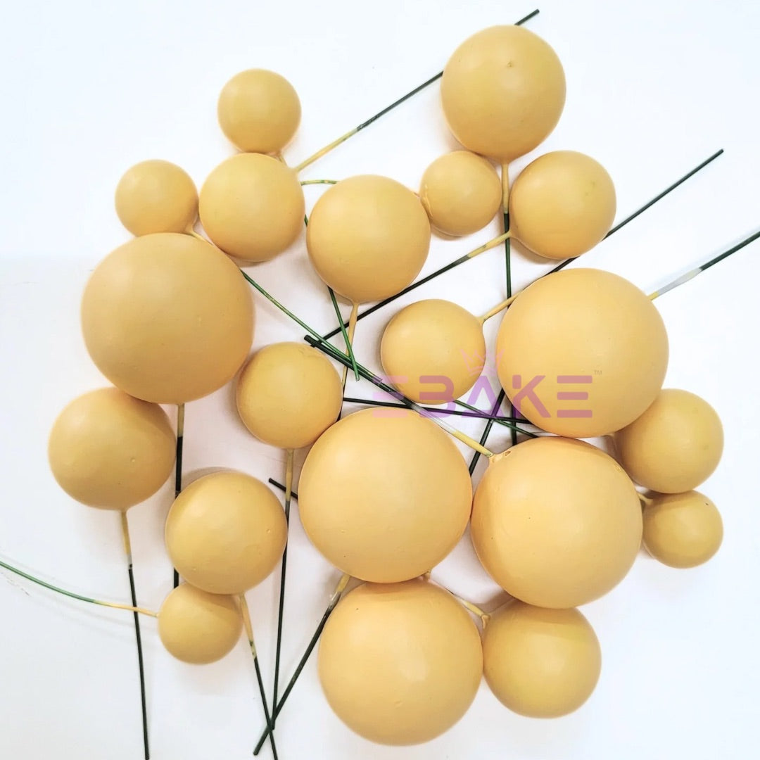 F15 Matte Faux Balls - Yellow (Set Of 20 Pieces)