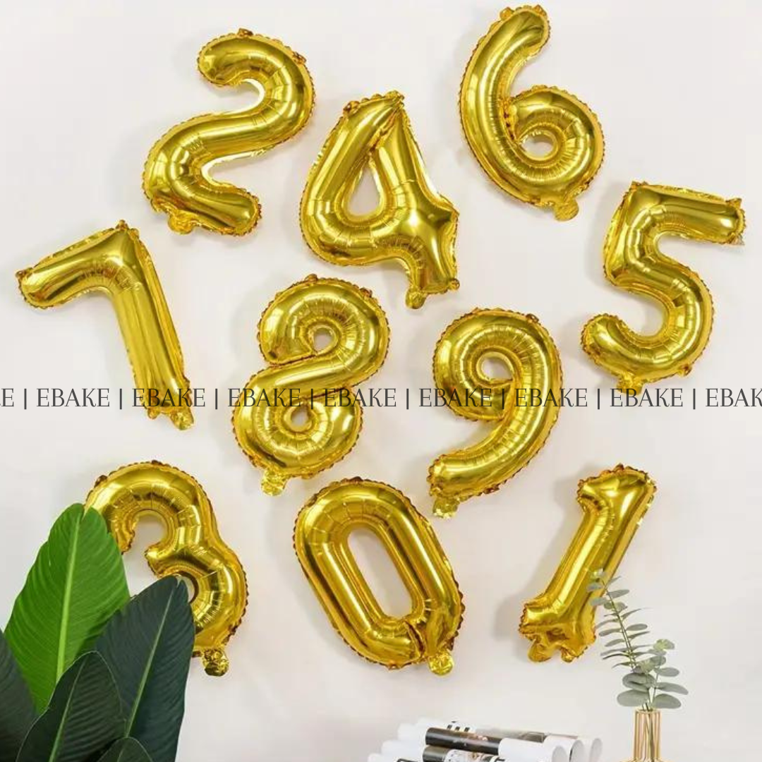 Number Foil Balloons Gold 16 Inch Single Piece