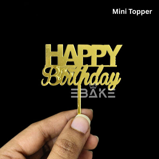 Happy Birthday Mini Topper Golden